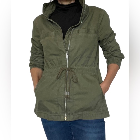 Old Navy Army Green Utility Jacket size S Draw String - Picture 4 of 12